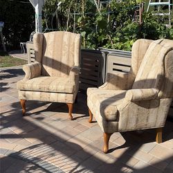 Two Accent armchairs wingback