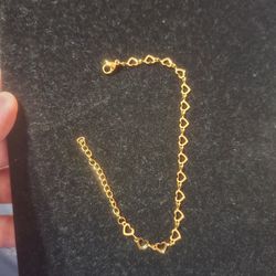 Gold-Tone Heart Link Chain Bracelet