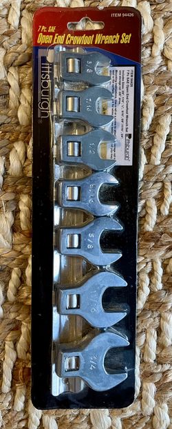 PITTSBURGH 3/8 In. Drive Metric Crowfoot Wrench Set, 7-Piece