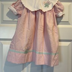 Vintage Lord and Taylor Young People's Shop Girl's Pink Seersucker Dress 3T