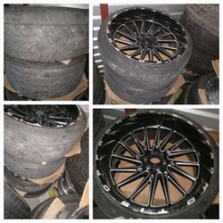 26' 6 LUG RIMS & TIRES 