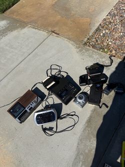Old cameras and alarms and radios