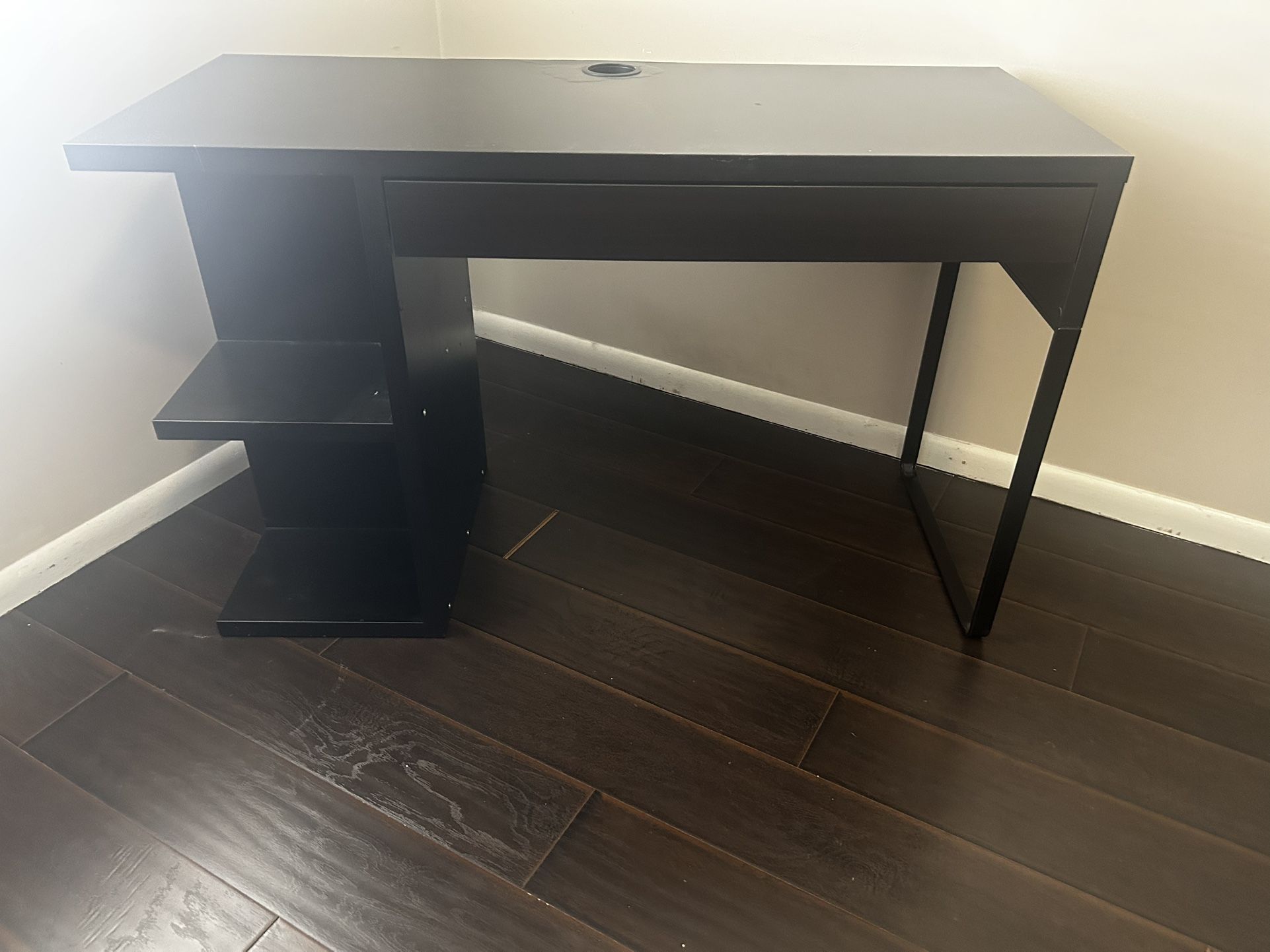 Black Desk with Shelves