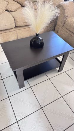 Black Coffee Table with Bottom Shelf