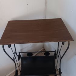 Wood And Metal Side Table 
