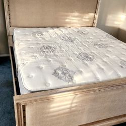 Cal King Bed Frame & Mattress 