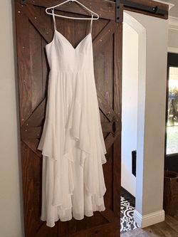 White Tiered Maxi Dress, Wedding, Formal, Prom