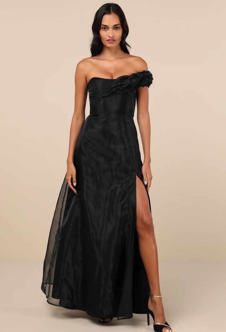 Organza Off The Shoulder Maxi Dress Size Large