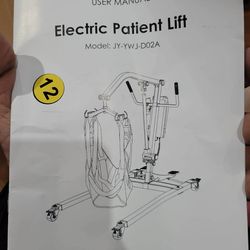 Electric patient lift
