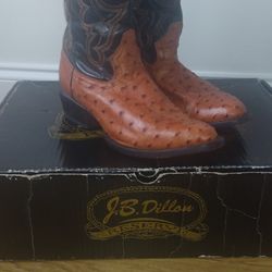 81/2 EE Ostrich Skin Boots 