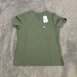 Medium FIGS Moss Scrub Top NWT