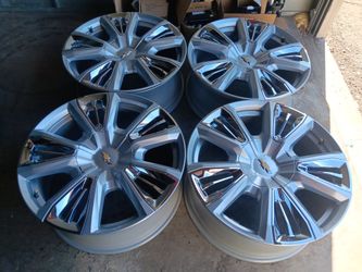 2025 NEW OEM ORIGINAL TAKEOFFS CHEVY SILVERADO HIGH COUNTRY 22 INCH HAVE TPMS SENSORS ONLY WHEELS $ 1150 FIRM. 