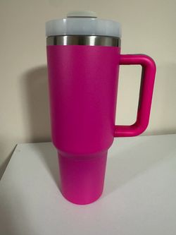 Hot Pink Insulated Tumbler with Handle and Lid
