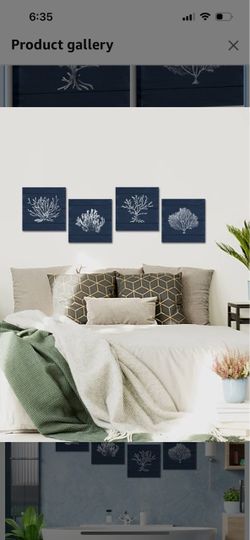 CORAL WALL ART 4 PC
