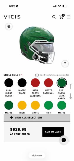 Vicis varsity zero elite 2 trench football helmet