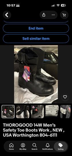 THOROGOOD 14W Men’s Safety Toe Work Boots Usa Quality Made NEW