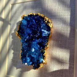 Sapphire Crystal Shadow Box Wall Art Perfect Bathroom Wall Decor 16"×12" 