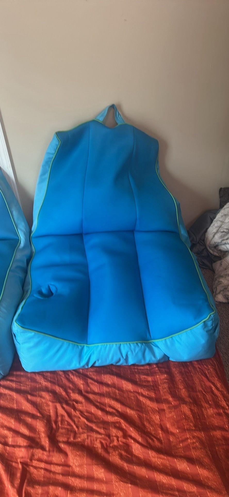 2 adult beanbag chairs with drink holder