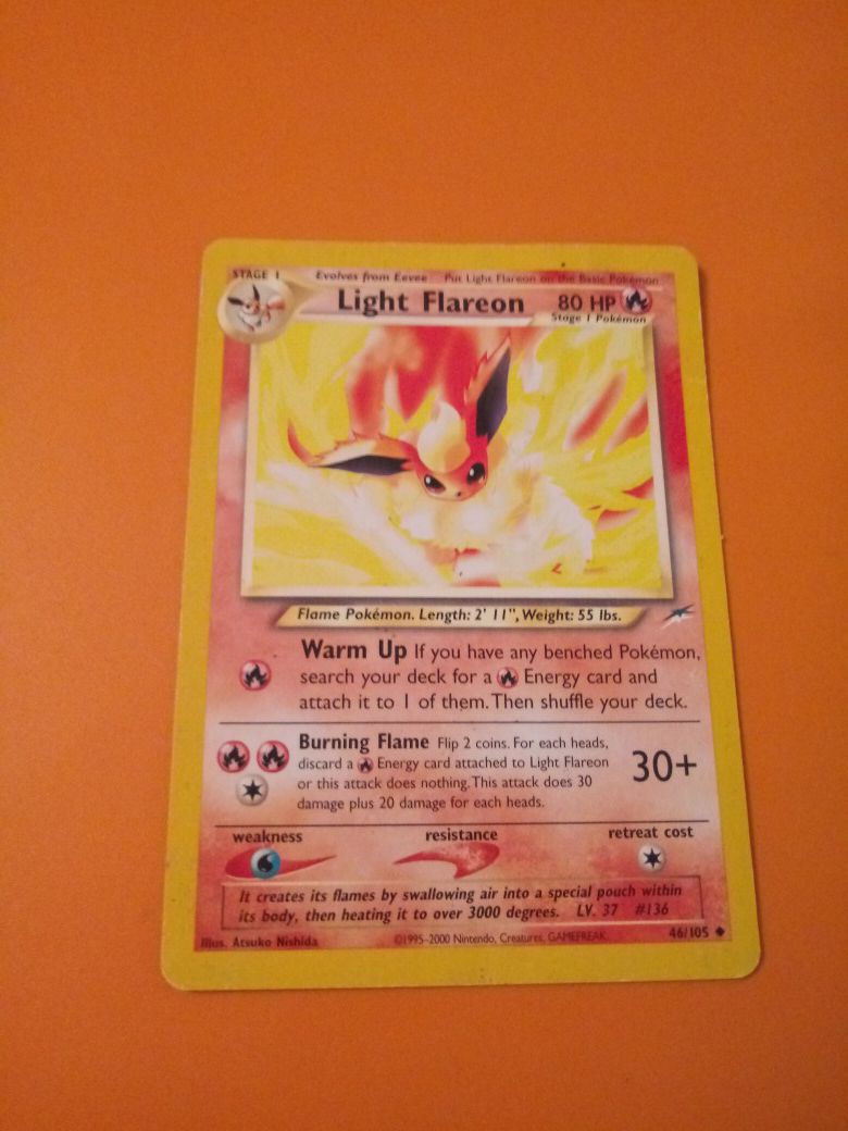 Light jolteon pokemon card