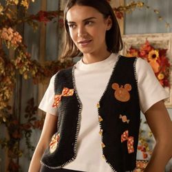 Disney Mickey and Minnie Mouse Halloween Sweater Vest for Women by Her Universe