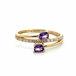 Woman’s Ladies 10k Yellow Gold Purple CZ Cubic Zirconia Ring Size 7 GP3136434