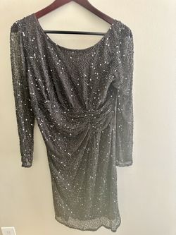 Patra Beaded Mesh Sheath Dress | Nordstrom.   Light-catching sequins and beads are scattered across a mesh sheath with sheer long sleeves. The scooped