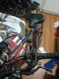 Blue and Orange Mountain Bike