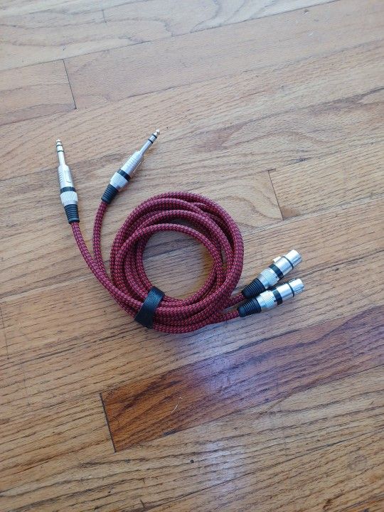 6 Ft XLR Male To 3 Conductor 1/4 Phone Plugs