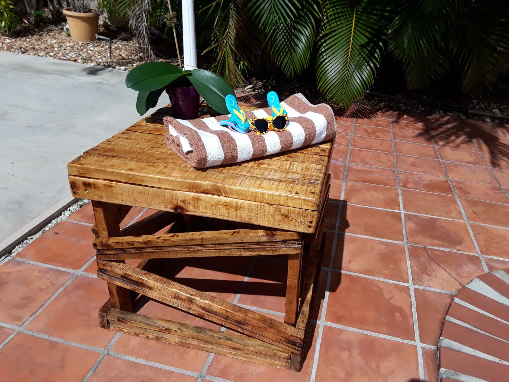 Custom built patio and pool table
