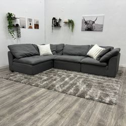 Gray Sectional Cloud Couch - Free Delivery