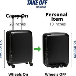 *NEW* Take OFF Luggage 18 Inch Personal Item Removable