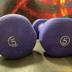 Two 5 Pound Dumbbells 