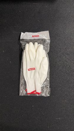 Supreme Rubberized Gloves White FW20 New Box Logo