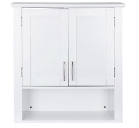 White Wooden Bathroom Kitchen Wall Cabinet Storage Cupboard 3 Organizer Shelves Save Space