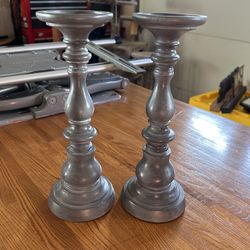 Candleholders Gray Set Of 2