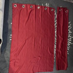 Red Black Out Curtains 