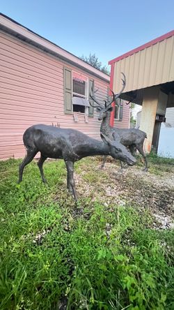 Deer bronze pair
