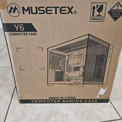 MUSETEX ATX PC Case,6 PWM ARGB Fans Pre-Installed,360MM RAD Support,Type-C Gaming PC Case
