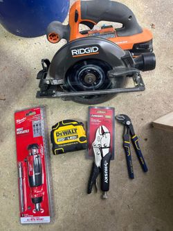 Rigid Circular Saw W Battery + Hand Tools