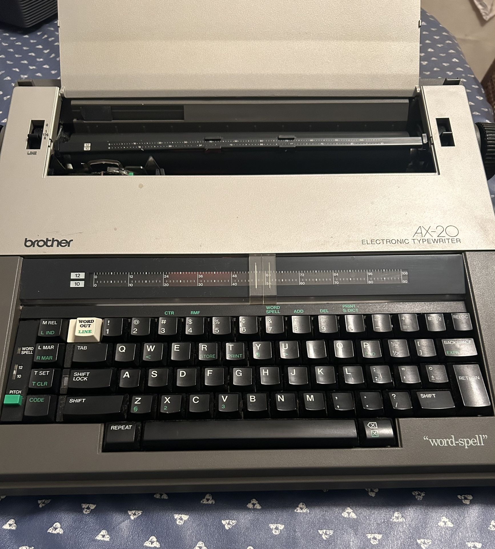 Vintage Brother AX-20 Electronic Typewriter “Word-Spell” Processor with Word Out