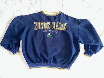 Notre Dame Fighting Irish Crewneck Sweatshirt by Navy Blue Gold Unisex Size XL