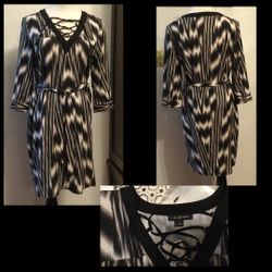 Lot56-3 New Dresses-Net Dress, Silk Like Dress, Dress With Pockets