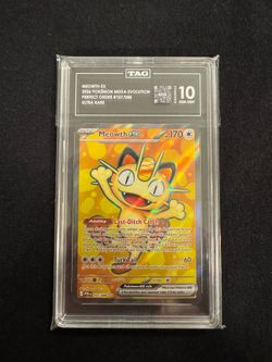 Pokemon Meowth ex #107 Perfect Order Ultra Rare TAG 10