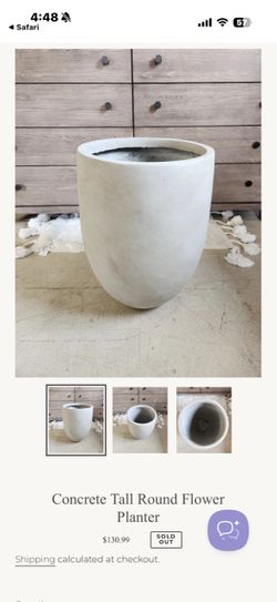 Concrete Tall Round Flower Planter