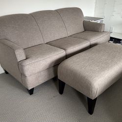 Grey Couch Sofa And Ottoman 