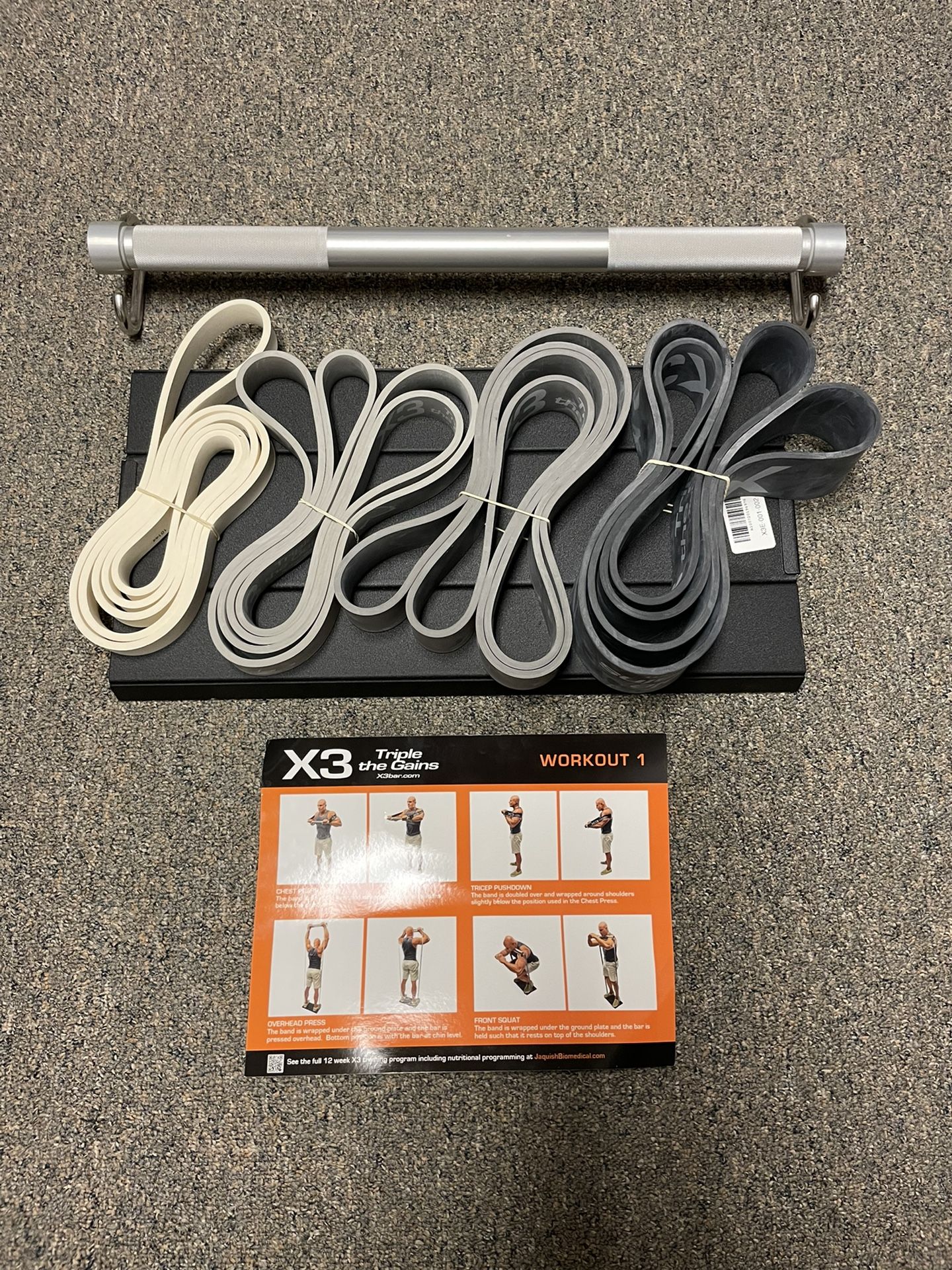 Variable Resistance Training X3 Exercise Bar X3 Workout Top New