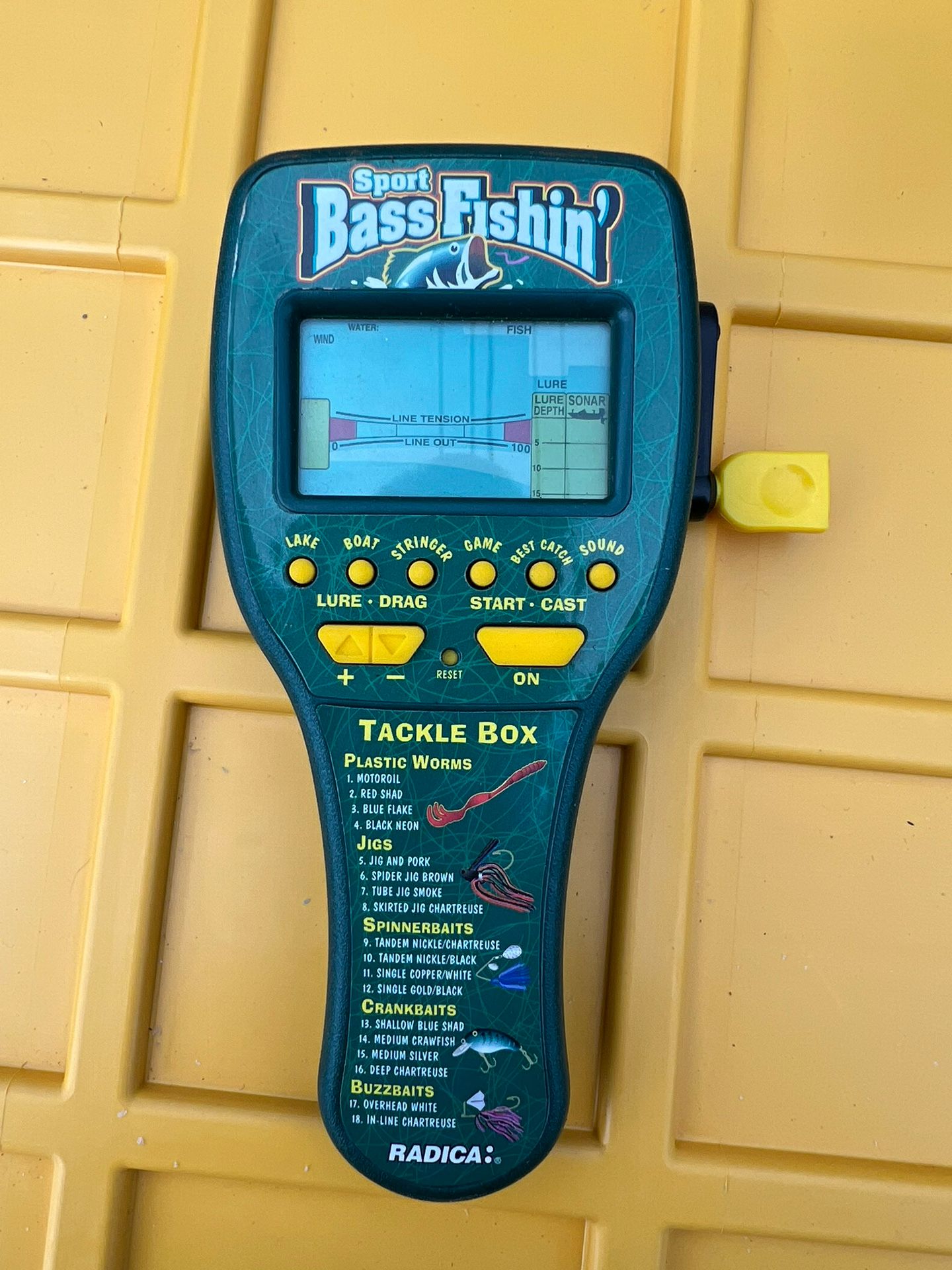 1996 Radica Bass Fishin' Handheld Electronic Fishing Game