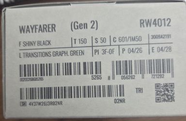 New Ray-Ban Meta Wayfarer Gen 2 Smart Glasses (Black / Transitions