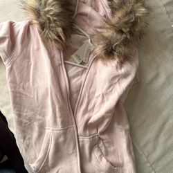 Powder Pink Hollister fluffy jacket