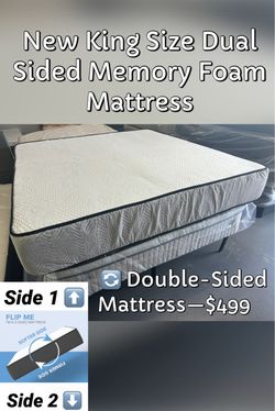 New King Size Dual Sided Memory Foam Mattress